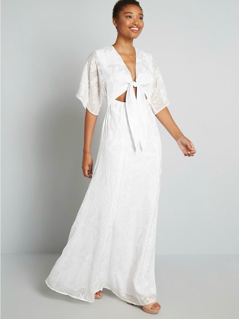 Hutch White Tie-Front Maxi Dress - Women